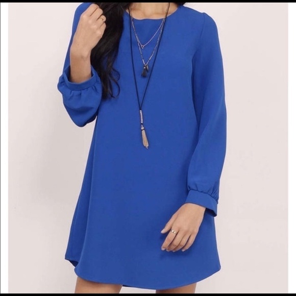 Tobi Sippin Cosmos Cobalt Blue Shift Dress, Size Small - Picture 2 of 11